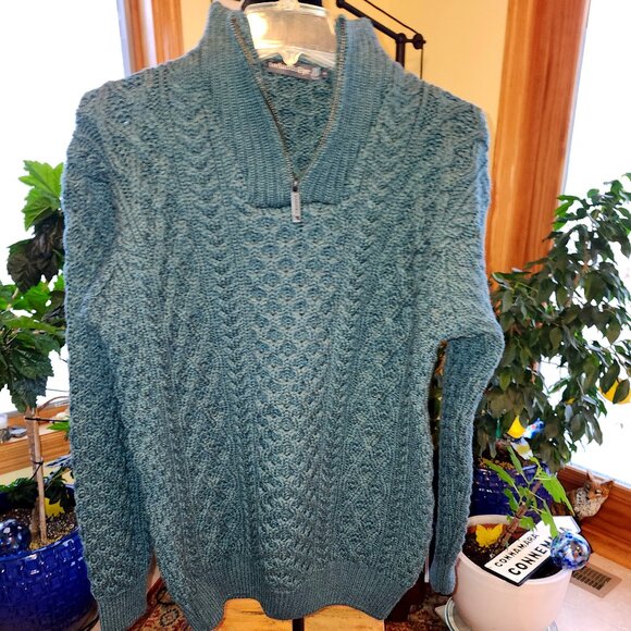 Irelands Eye Other - Men's  IRELAND'S EYE 1/4 Zip Cable Knit Merino Wool Aran Island Sweater